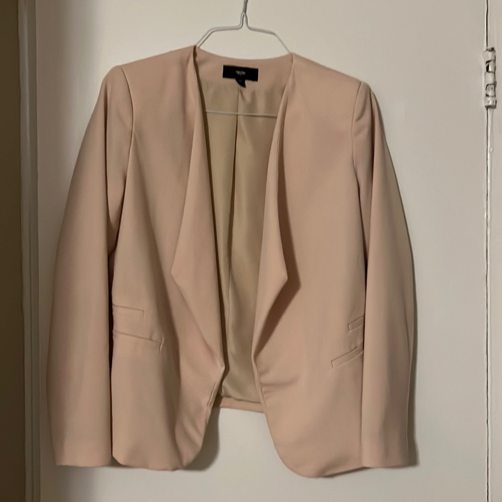 Blush Drape Front Blazer